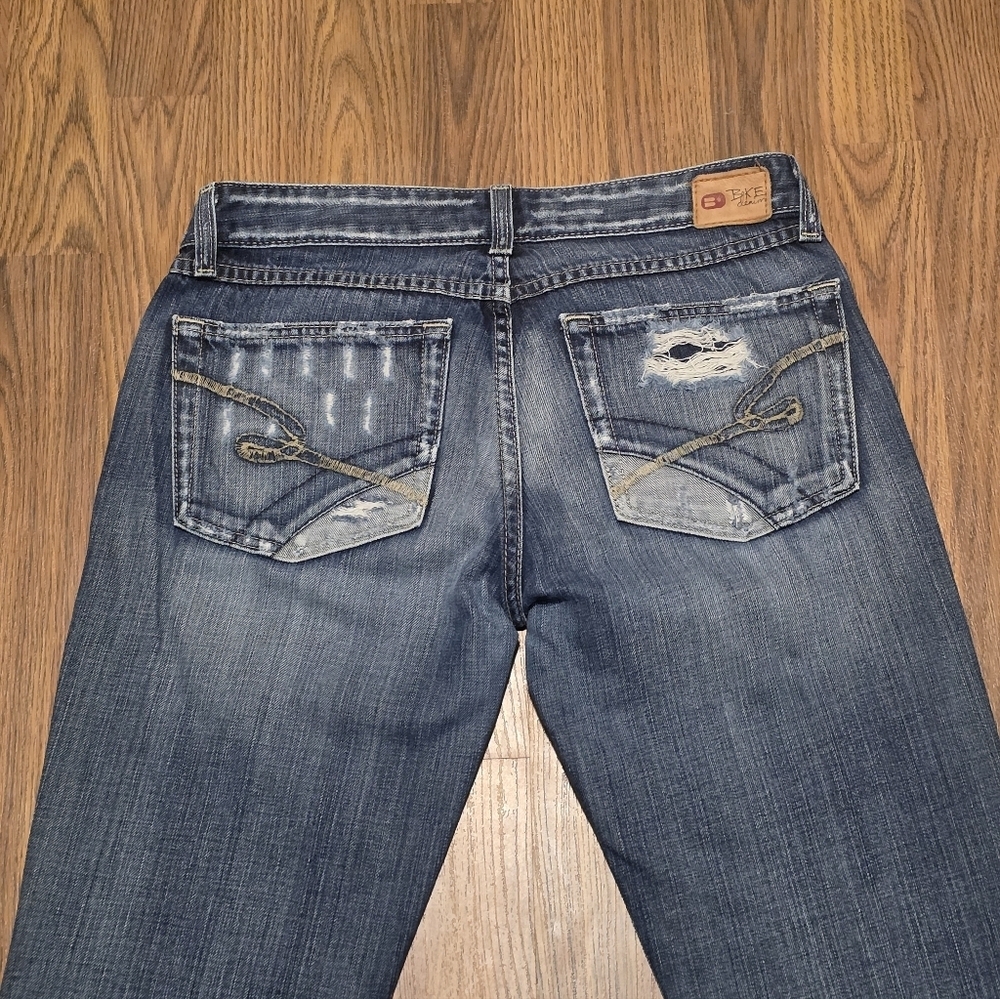 BKE Womens Grace Distressed Flare Jeans Size 29x32 Blue Denim Y2K E75 - Picture 12 of 13